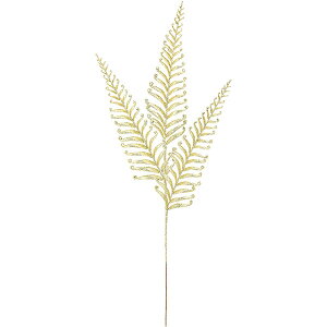 【造花】おしゃれ インテリア ファーン グリッター 全長76cm 4本セット 人工観葉植物 花材 フラワーアレンジメント クリスマス