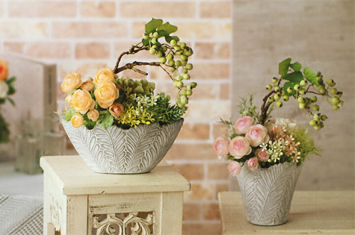 楽天市場 花器 ラウンドl 2個セット 全高14cm 直径15 5cm セメント製 フラワーベース 花入れ インテリア オブジェ フラワーアレンジメント ディスプレイ 装飾 会場装花 テーブルフラワー グリーンランド