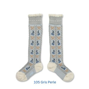 25 Vi KA Collegien RWA 2651 Cerise Jacquard Cherries and Bows Knee-high Sock `F[ WJ[h  { j[nC\bNX Ki Made in France tX