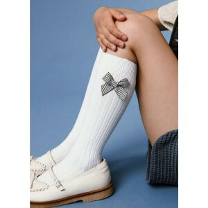 KA Collegien RWA 2981 Marinette Ribbed Knee-high Socks with Striped Bow }lbg XgCv {t u j[nC \bNX Ki Made in France tX