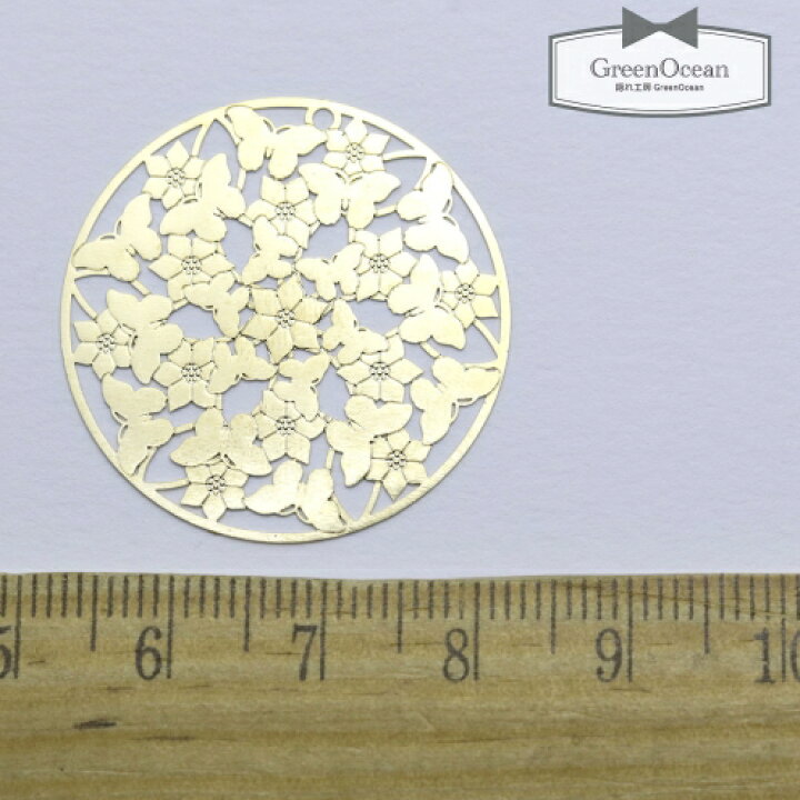 楽天市場 透かしチャーム 桔梗と蝶 きれいめゴールド ききょう キキョウ ちょうちょ 蝶々 バタフライ チョウチョ フラワー 透かし 和 和風 日本 春 ビーズアンドパーツ アクセサリーパーツ 隠れ工房ｇｒｅｅｎｏｃｅａｎ