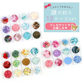 ■【福袋】謎の封入12ケースセット 全250種からスタッフが選びます! 1個あたり約84円(税抜)♪ レジン セット レジンパーツ 【お買い得 年末年始 ビーズアンドパーツ アクセサリーパーツ 福袋 詰合わせ 詰め合わせ 初心者 封入 かわいい パール シェルフレーク 】 GK