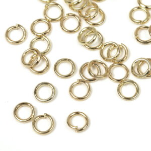 【基本金具】3g丸カン0.7×4mm《きれいめゴールド》基礎パーツまるかんマルカン繋ぐジャンプリングラウンドサークル