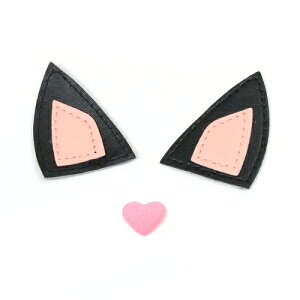 楽天市場 ファーパーツ ネコ耳と鼻 ブラック ピンク ぬいぐるみ 猫 ネコ ユニーク ぽんぽん 隠れ工房ｇｒｅｅｎｏｃｅａｎ