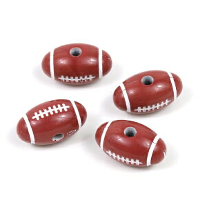 楽天市場 ビーズ 4個 ラグビーボール ブラウン ホワイト アメリカンフットボール アメフト スポーツ 部活 応援 丸 アクリル 隠れ工房ｇｒｅｅｎｏｃｅａｎ