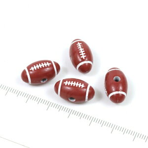 楽天市場 ビーズ 4個 ラグビーボール ブラウン ホワイト アメリカンフットボール アメフト スポーツ 部活 応援 丸 アクリル 隠れ工房ｇｒｅｅｎｏｃｅａｎ
