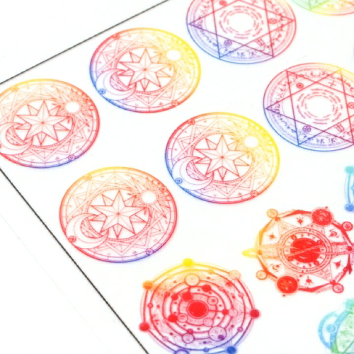 楽天市場 イラストシート 魔方陣2 虹色グラデ 魔法陣 不思議 偏光 封入 コラージュ フィルム レジンシール ネイル デコ 手芸 隠れ工房ｇｒｅｅｎｏｃｅａｎ