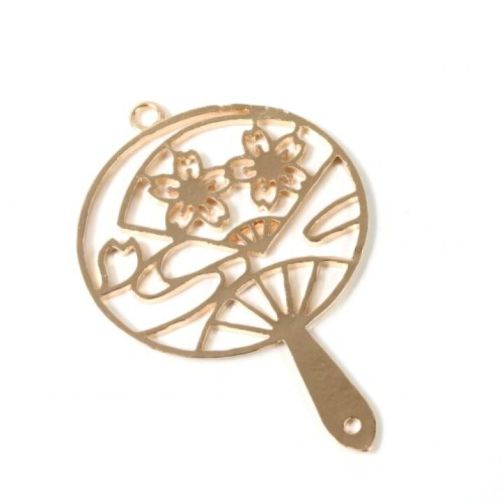 楽天市場 空枠 桜扇のうちわ2 きれいめゴールド さくら サクラ 和風 日本 春 季節 扇子 フレーム レジン枠 手芸 隠れ工房ｇｒｅｅｎｏｃｅａｎ