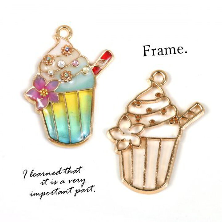 楽天市場 空枠 おしゃれなソフトクリーム きれいめゴールド アイスクリーム パフェ 夏 食べ物 フレーム レジン枠 デザート スイーツ かわいい 手芸 隠れ工房ｇｒｅｅｎｏｃｅａｎ