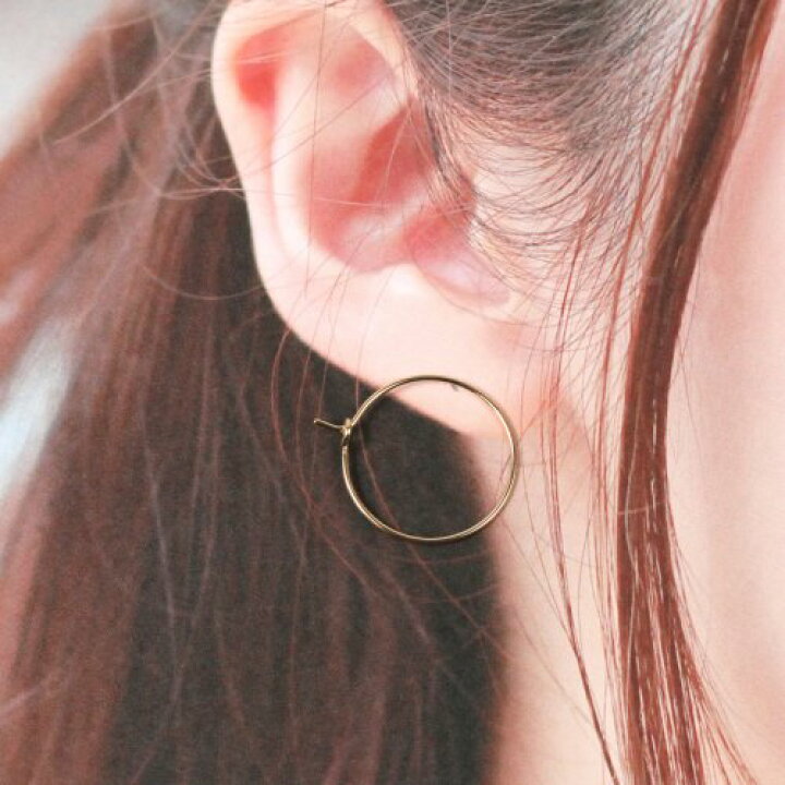 楽天市場】【ピアス・イヤリング】1ペア シンプルフープピアス 20mm  