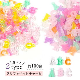 【チャーム】アクリル英字チャーム プラスチック ローマ字 英語 パーツ 手芸 ハンドメイド イニシャルチャーム アルファベット アクセサリー 推し活グッズ アソート 《選べる2色》
