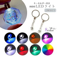 【雑貨パーツ】キーホルダー付きLEDヒートンキャップ 2個セット ミニカラーライト LEDライト 電気 電球 …