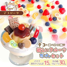 【デコパーツ】デコ用フルーツパーツ 単品 ミニチュアスイーツ 果物 果実 パフェ トッピング カフェ フェイクスイーツ 苺 さくらんぼ UVレジン 手芸 クラフト《選べる10種》 GK