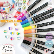 【レジンペン】作品に直接描ける♪ 0.7mm カラリーペン ベーシックカラー 12色 セット 耐水性 高発色 中…