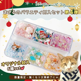 【封入】まさるのオリジナルバラエティ封入6種セット 第4弾 保護猫支援 冬 クリスマス レジン 封入素材 封入パーツ シェイカー デコパーツ GreenOceanオリジナル♪