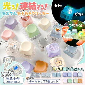 【5のつく日P5倍】【 キーホルダー 】 カスタム カチカチ クリッカー キーキャップ 光る LED クリッカー キーホルダー キースイッチ デコ 推し活 バッグチャーム 《選べる7タイプ／土台 1個・10個セット》