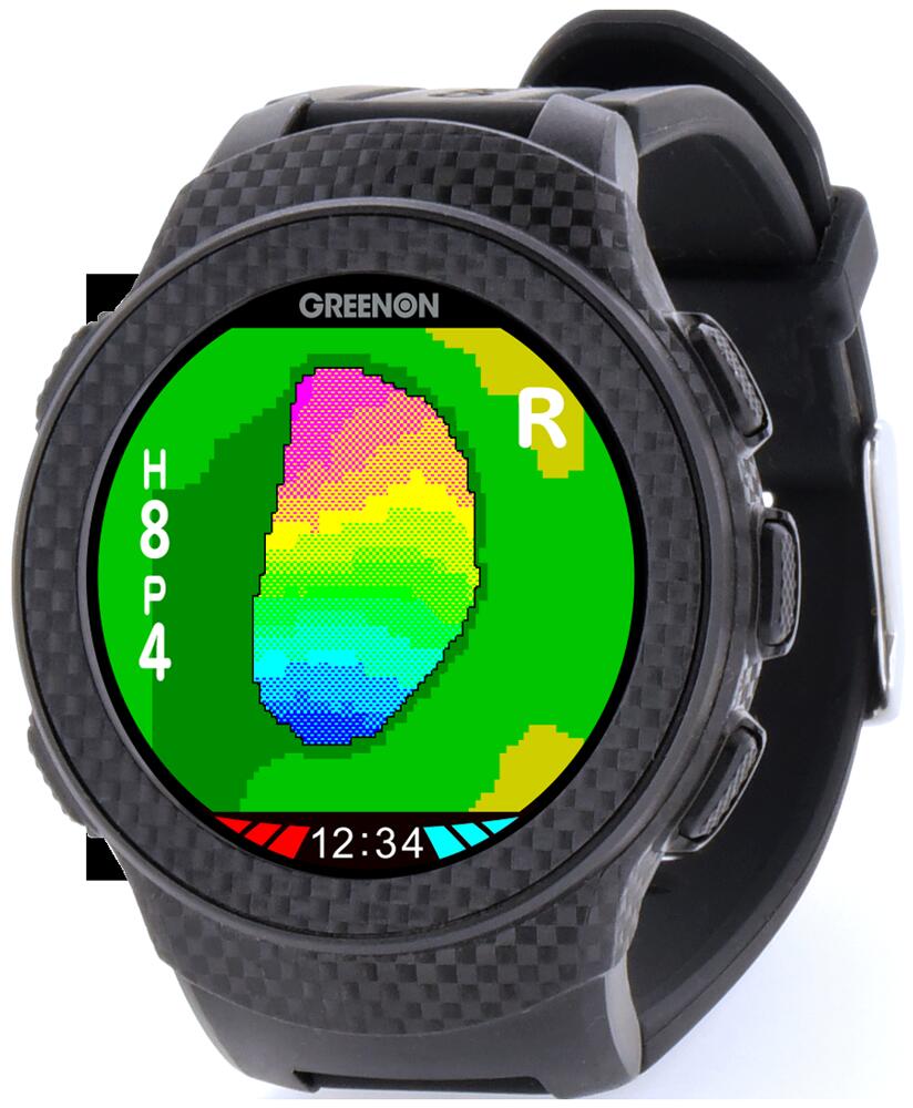 【訳あり】本体、付属品には全く問題がない新品です。メーカー保証1年付き。 【メーカー直営・送料代引無料】（売り切れ御免！アウトレット品）オールインワン画面搭載、GPSゴルフナビの最高峰 GreenOn『THE GOLF WATCH A1-II』（グリーンオン『ザ・ゴルフウォッチ A1(エーワン)-II』）[腕時計型][GPSキャディー][スマホ連動][高低差][距離計]