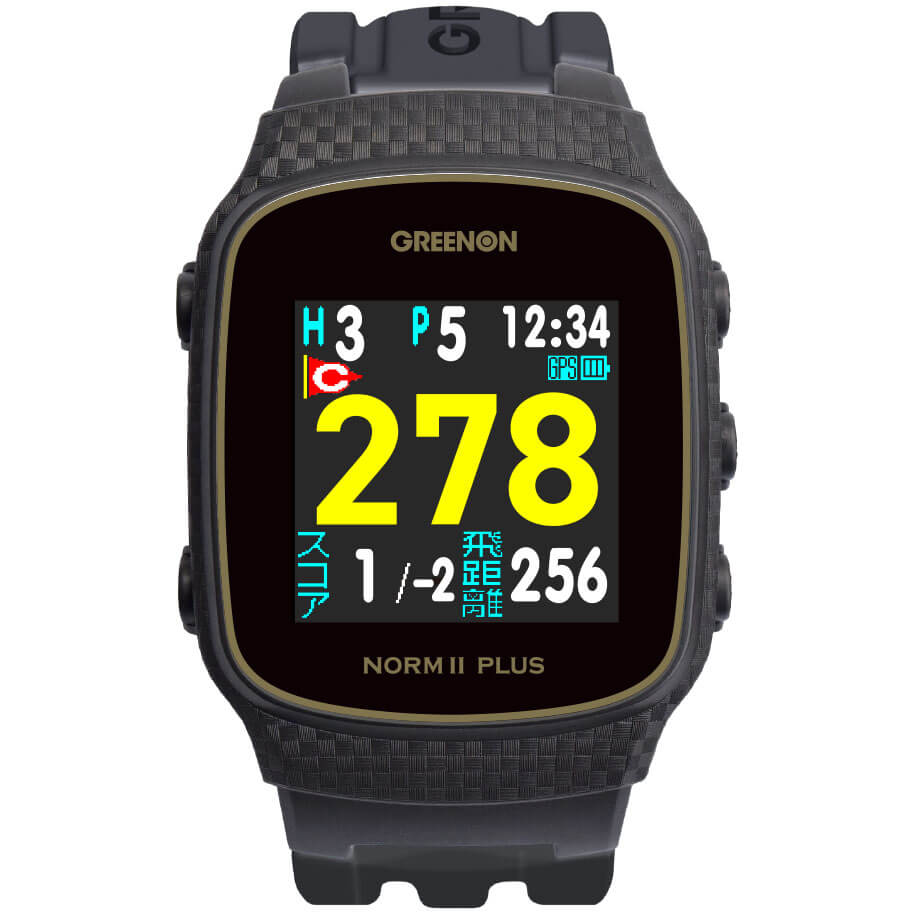 オートショット　高低差表示　GreenOn『THE　腕時計タイプ　GOLF　腕時計型　ノルムIIプラス』　距離計　II　NORM　WATCH　PLUS』グリーンオン『ザ・ゴルフウォッチ　スマホ連動　gps　GPSキャディー　ゴルフナビ　GPS　高精度