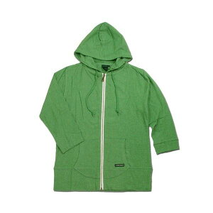 A HOPE HEMP �A�z�[�v�w���v 3/4 SLEEVE ZIP HOODED PARKA / GREEN �w���v�R�b�g�� 7���� �W�b�v�A�b�v �p�[�J�[ ���n