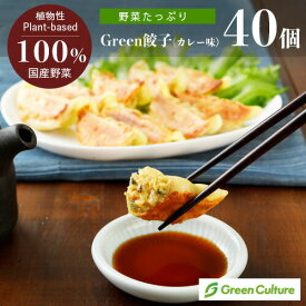 Green 餃子 カレー味 うま辛菜食 餃子 業務用 【40個】プラントベース 大豆ミート 植物肉 ヴィーガン ベジタリアン ぎょうざ