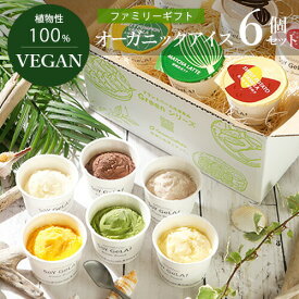 【食べ比べセット】VEGAN オーガニック アイス 6個セット（3～6人）ギフト ヴィーガン ビーガン お中元 詰め合わせ スイーツ ≪ギフト対応≫