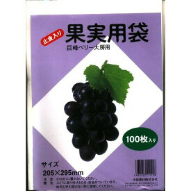 果実用袋　205mm×295mm　巨峰ベリー大房用　100枚入り　果樹用資材 掛け袋 果物袋 撥水 紙袋 防虫