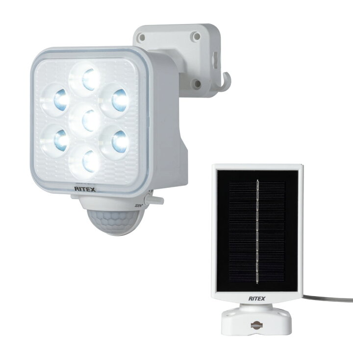 楽天市場】ムサシ RITEX ソーラー式 5W×1灯 フリーアーム式 LED 