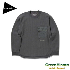 �y�������K�i�z �A���h�����_�[ �s�[�C�[ PE ���b�t�� �����O �X���[�u �����V���c andwander PE waffle long sleeve T