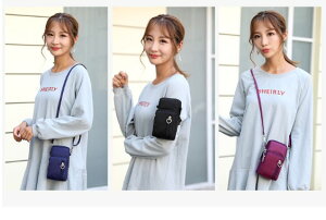 スマホポーチ レディース ポシェット ショルダーバッグ ポーチ 黒 青 ピンク アームバッグ 大容量 スマホ パスケース 4ポケット 撥水 sc-4p