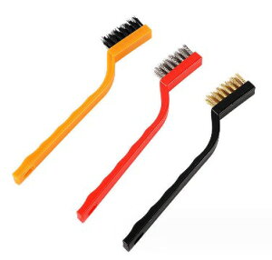 ワイヤーブラシ 3本セット 真鍮 ステンレス ナイロン ブラシ 金属ブラシ サビ取り 掃除用品 穴付 穴あき waiy01
