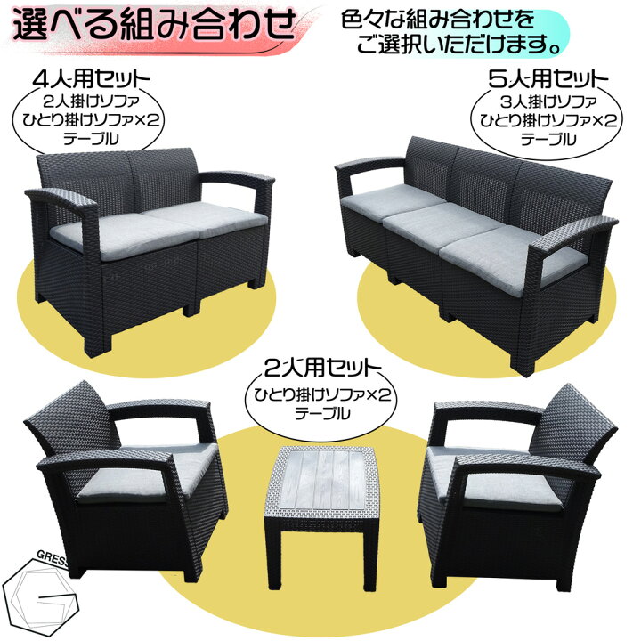 楽天市場】【新発売】 GRESS GARDEN SOFA グレス ガーデンソファセット 