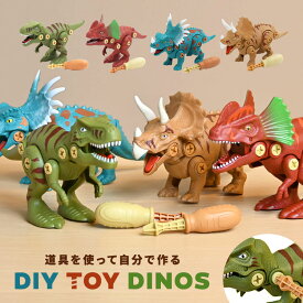 恐竜 おもちゃ クリスマス DIY 組み立ておもちゃ ねじ回し ダイナソー 工具 かわいい 知育玩具 幼稚園 小学生 男の子 組み立て キッズ 子ども 子供 誕生日 プレゼント ギフト ティラノサウルス こどもの日 入園祝い 室内 遊び 女の子 生き物 玩具 ごっこ 立体 きょうりゅう