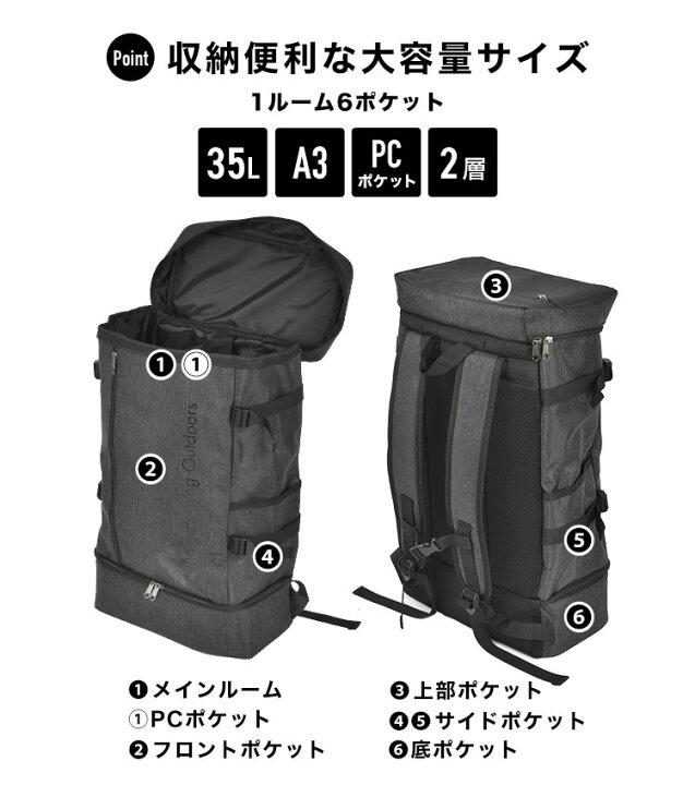 楽天市場】リュック LOGOS ロゴス ビジネス 35L メンズ 大容量 大きい 