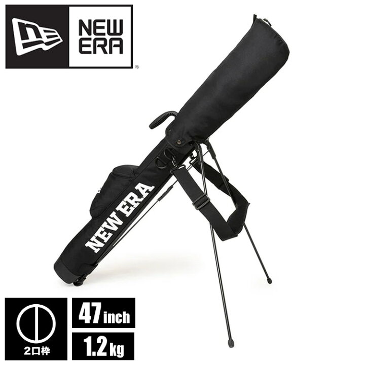 楽天市場 クラブケース スタンド Newera ニューエラ セルフスタンドケース ゴルフ ケース 47インチ 自立式クラブケース ショルダー付き スタンド式 ゴルフケース 人気 かっこいい ブランド スケーター 47インチクラブ対応 フードカバー付き 黒 ロゴ クラブ