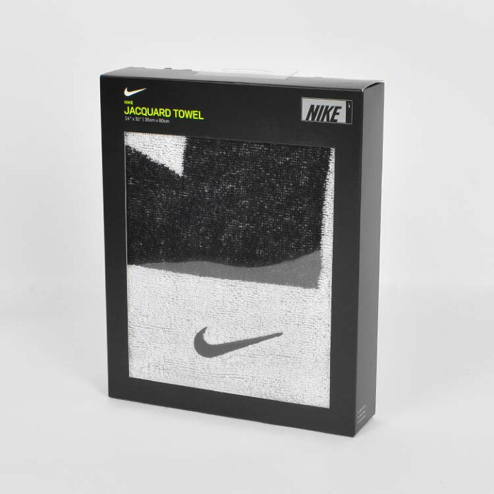 楽天市場 スポーツタオル Nike ナイキ 単品 パイルタオル フェイスタオル 80 35cm Tw2518 ブランド 1枚入り 四角 ジャガード パイル地 綿100 コットン スポーツ かっこいい スポーツ ジム ヨガ ランニングバッグ ウォーキング 黒 ブラック おしゃれ 大人 部活 箱付き