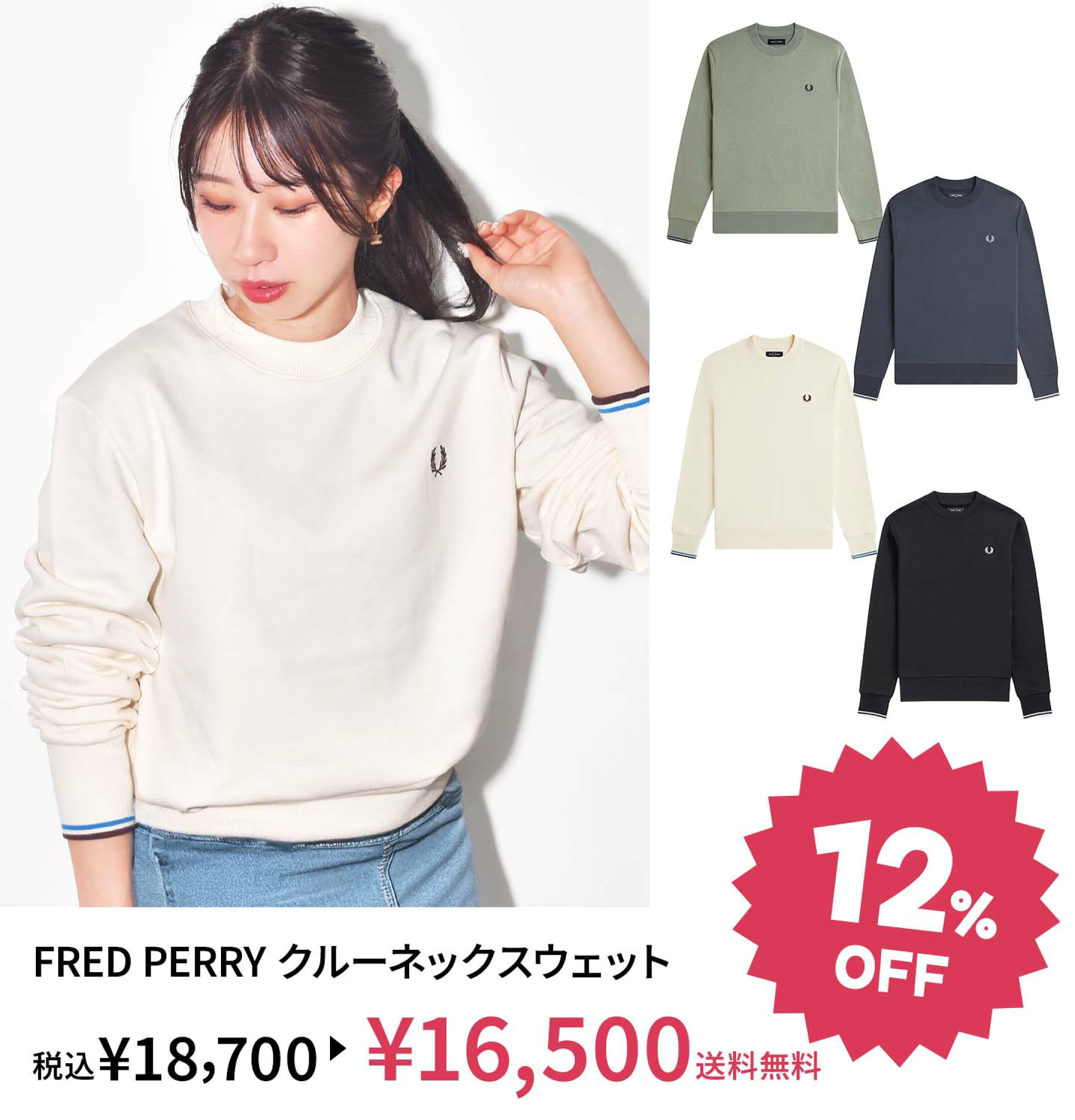 FRED PERRY クルーネックスウェット トップス