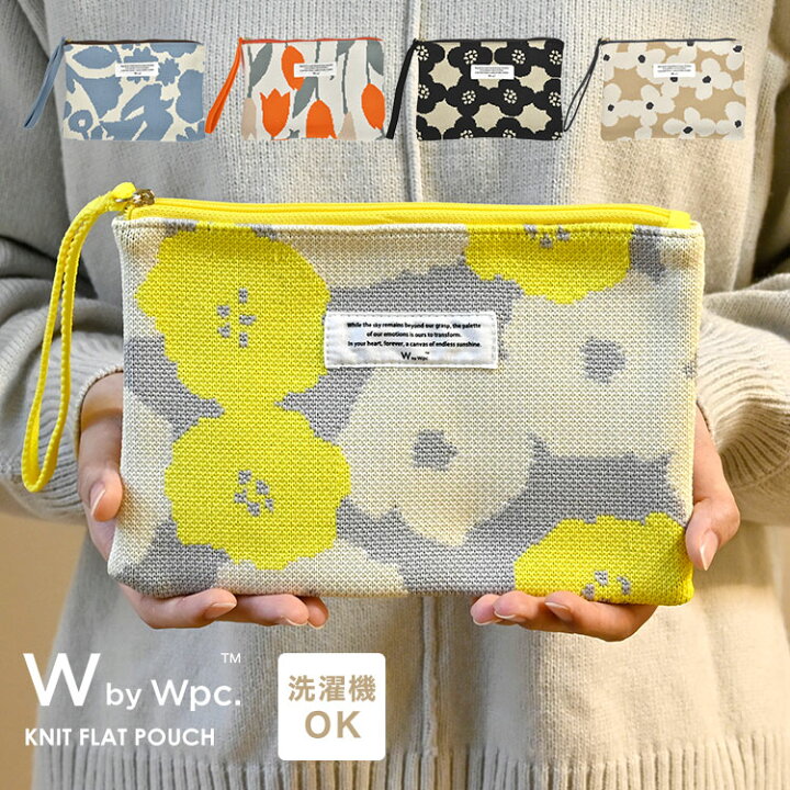 楽天市場】フラットポーチ wpc 大きめ おしゃれ かわいい ニット 花柄  