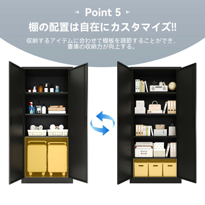 楽天市場】新登場特典付 スチール書庫 スチールロッカー 鍵付き書庫 