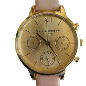 【あす楽 送料無料】【Olivia Burton】 オリビアバートン 腕時計 うでどけい レディース 本革 レザー ゴールド クオーツ ピンク pink gold midi dial chrono クロノ 30mm