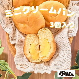 パン ミニクリームパン 3個入り 岩手 グリム 焼き立て 常温発送 クリームパン 送料無料 お取り寄せ ギフト