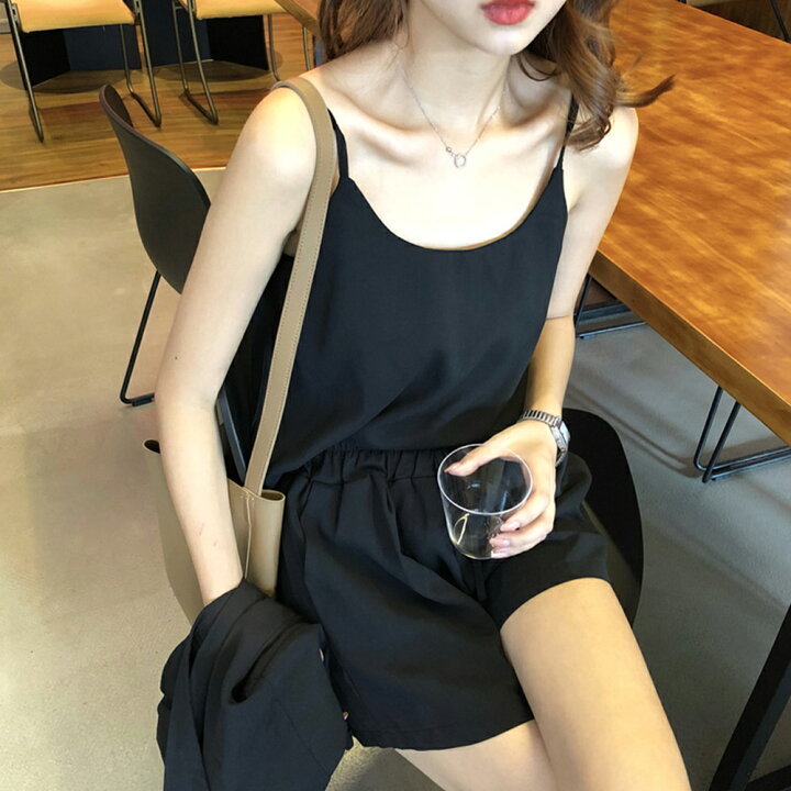 即納 レディース オンオフ 夏 韓国服 海外 カジュアル セットアップ タンクトップ 韓国ファッション ショートパンツ ショーパン