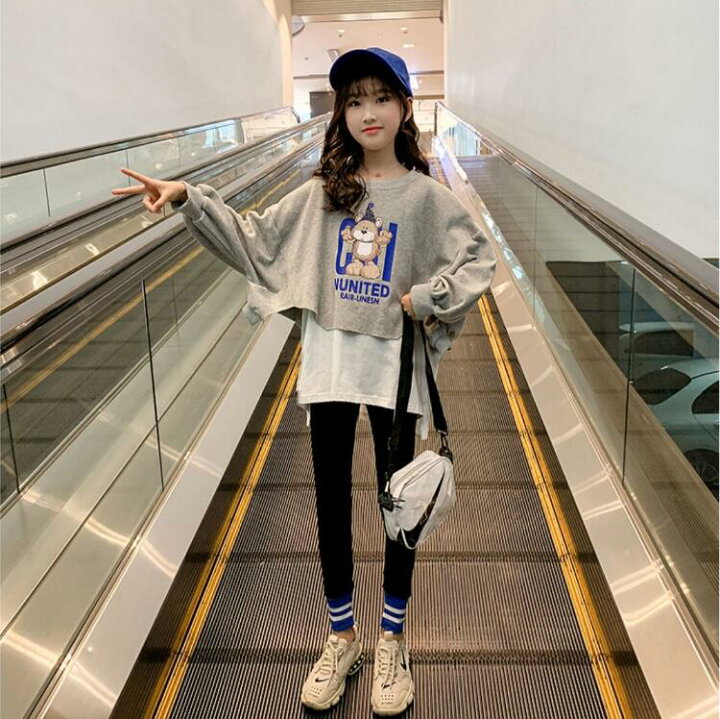 楽天市場 ガールズ 女の子 ファッション スーツ 子供服 韓国ファッション 上着ズボン 2点セット セットアップ T グリンファクトリー