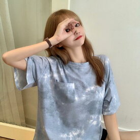 トップス Tシャツ 体型カバー オシャレ 可愛い レディース 韓国 ファッション 雑貨 かわいい おしゃれ 北欧 送料無料 [K] (T)