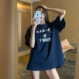 トップス Tシャツ ゆったり レディース 韓国 ファッション 雑貨 かわいい おしゃれ 北欧 送料無料 [K] (T)