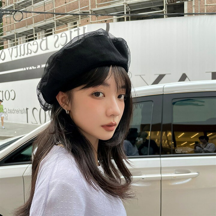 楽天市場 帽子 ベレー帽 チュール 無地 ビンテージ 韓国ファッション 韓国 ファッション かわいい 可愛い おしゃれ レディースファッション アパレル カジュアル K T グリンファクトリー
