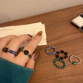 リング 指輪 ビーズ アクセサリー デザイン 韓国 ファッション 雑貨 かわいい おしゃれ 北欧 送料無料 [K] (T)