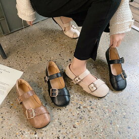 フラットシューズ 靴 パンプス ビンテージ 韓国 ファッション 雑貨 かわいい おしゃれ 北欧 送料無料 [K] (T)