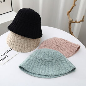 帽子 バケットハット ニット デザイン レディース ファッション 韓国ファッション 5色[K](T)