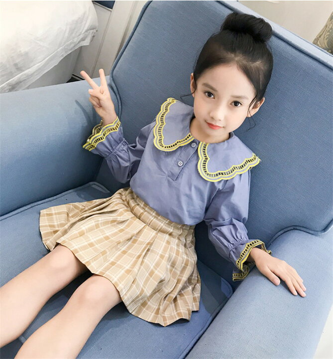 楽天市場 韓国ファッション子供服韓国風子供服流行のキッズ服女の子長袖可愛いシャツトップス T グリンファクトリー