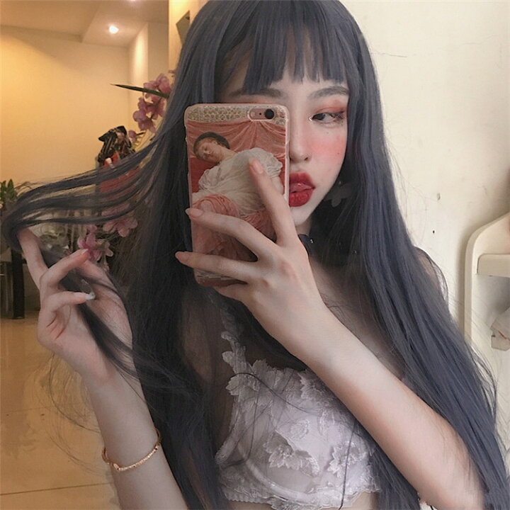 楽天市場 個性的ウィッグ ロングヘア デイリー ロングストレートヘア ロリータ 個性 カラー 減齢 K T グリンファクトリー